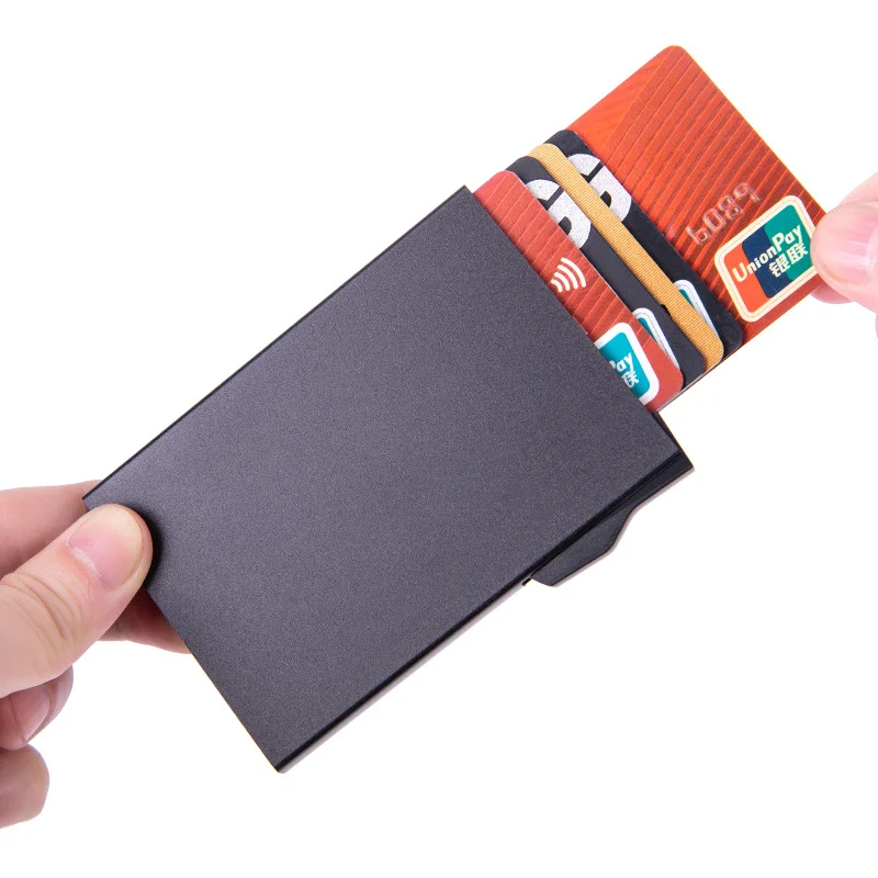 New Promotion Business Gift Custom Metal Aluminium Holder Case Slim RFID Credit Card Wallet