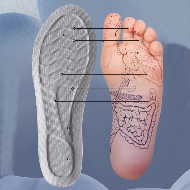 High Elastic Soft Pu Sport Massage Boosting Insoles Popcorn Shock Apsorption Insole