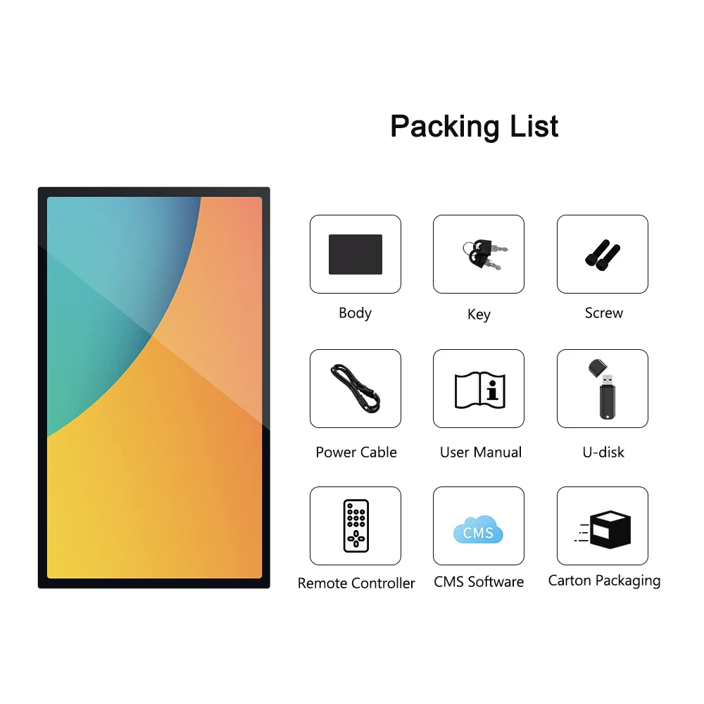 15.6 18.5 inch Indoor Android Os lcd Panel Interactive commercial display monitor Digital Signage Wall mount Advertising display