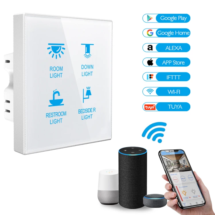 Wireless 60 lights Larkkey Life Remote smart wifi zigbee wall touch switch