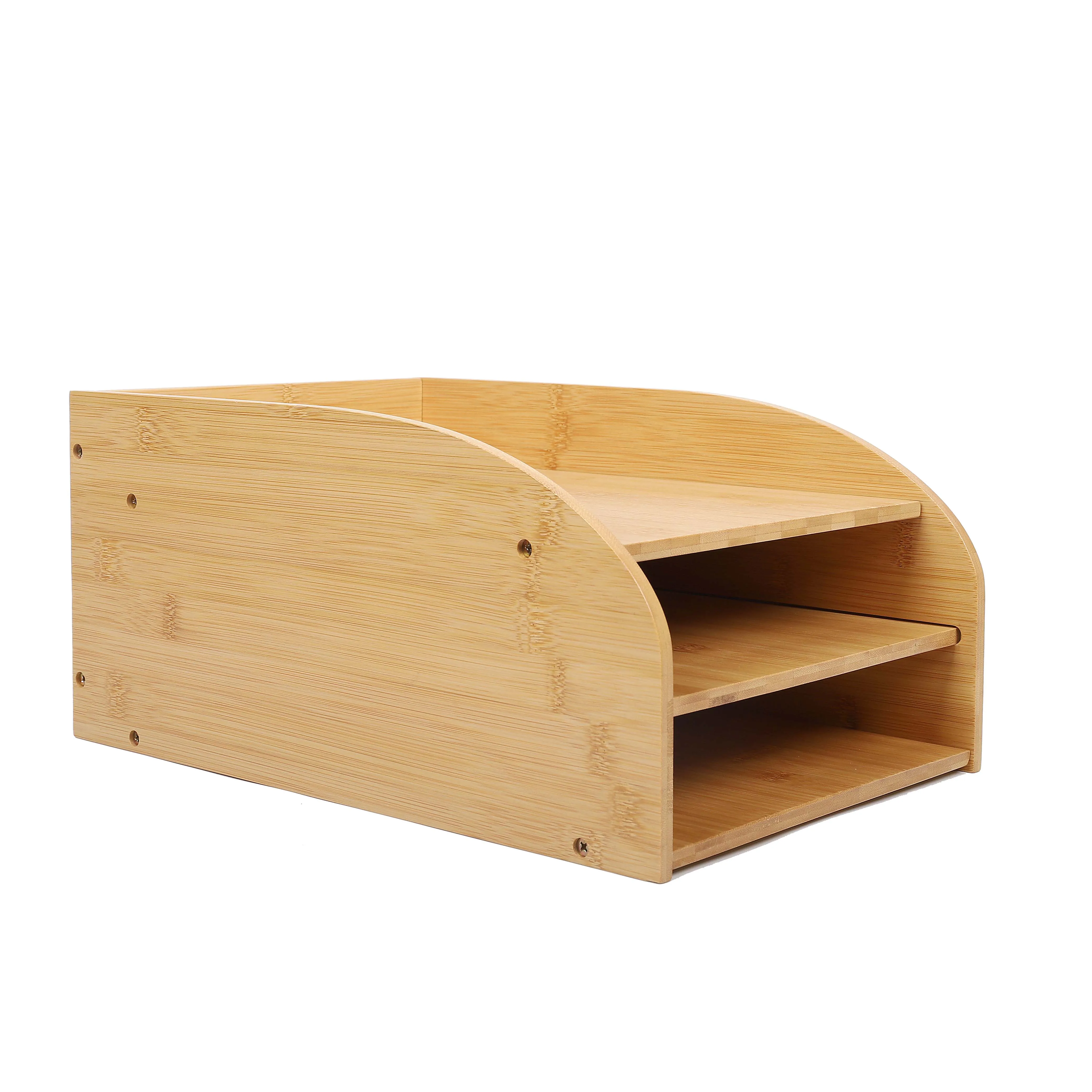 
bamboo A4 paper desk storage organizer with Drawers for Home system letter for table office desk 