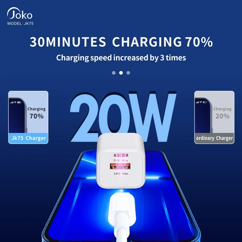 KONFULON 20W Original USBC Fast Charging PD Power Adapter Wall charge Cube Plug Cable For Mobile Phone Chargers Manufacturer