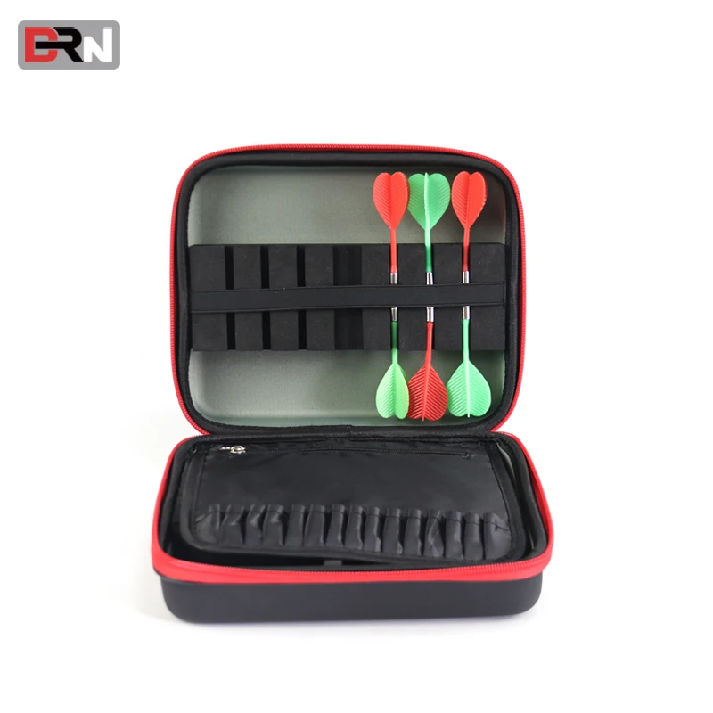 Custom Logo PU Leather Darts Cases Travel Carrying Box Hard EVA Large Darts Case Bag Insert EVA Pockets for dart shaft