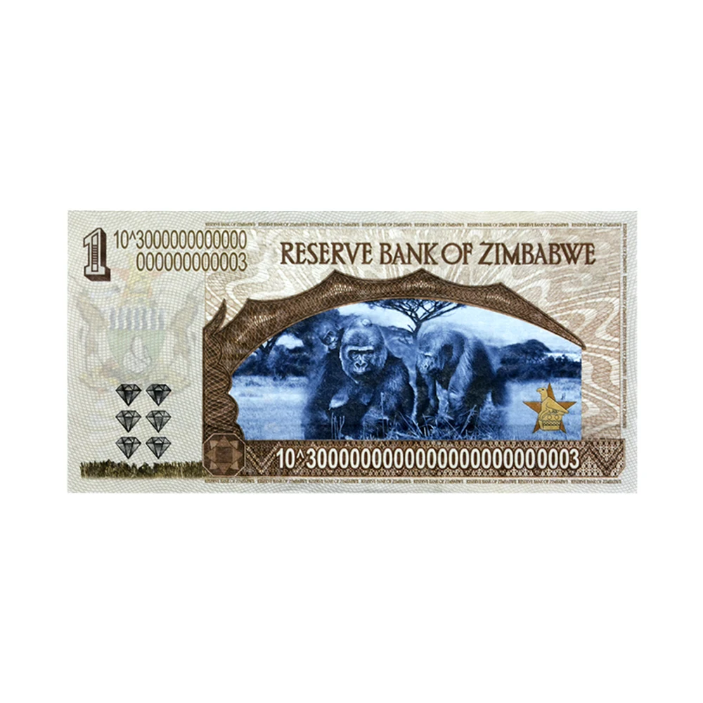 Zimbabwe One Yottalilion Dollar Paper Money Africa Notes Collection for Souvenirs or Gifts