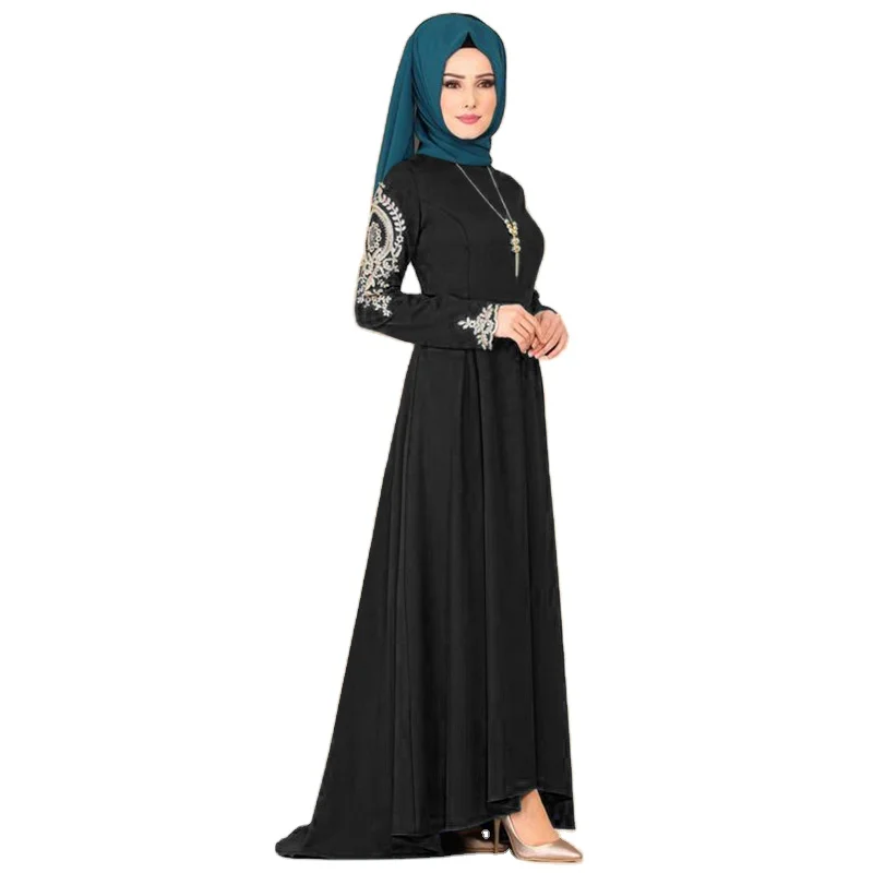 New style Islamic dress lace print classical temperament dress irregular skirt clothing caftan moroccan kaftans dubai dress