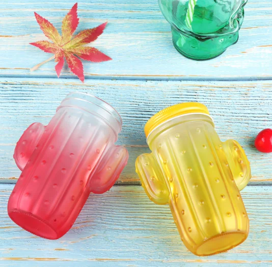 Progressive Color Mason Cup cactus frosted glass juice drink cup