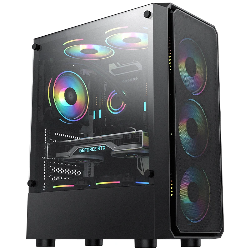 
 Gaming acrylic atx case 3.0 white Tempered Glass computer case  