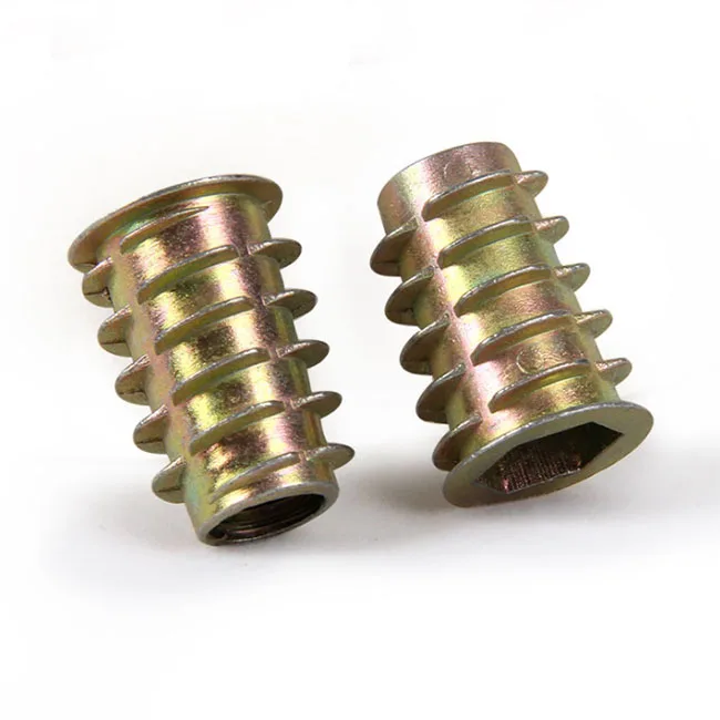 High Quality Factory Price Zinc Alloy Insert Nuts Furniture fasteners M4-M10 Hex Socket Trapezoid Nuts