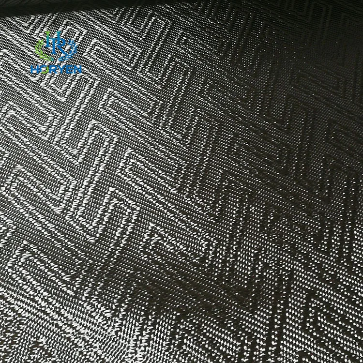 3K black jacquard 100% carbon fibre fabrics carbon fiber cloth roll