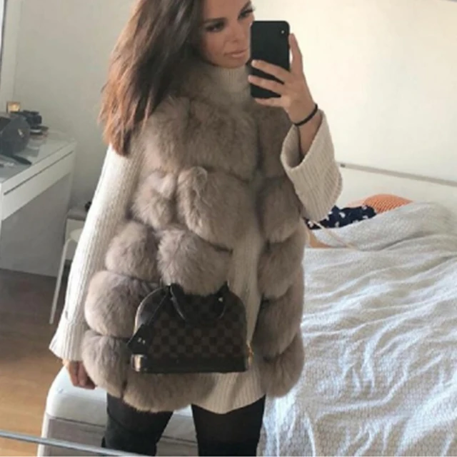 New Style White Sleeveless Ladies Waistcoat Fashion Real Fox Fur Vest/Gilet For Women