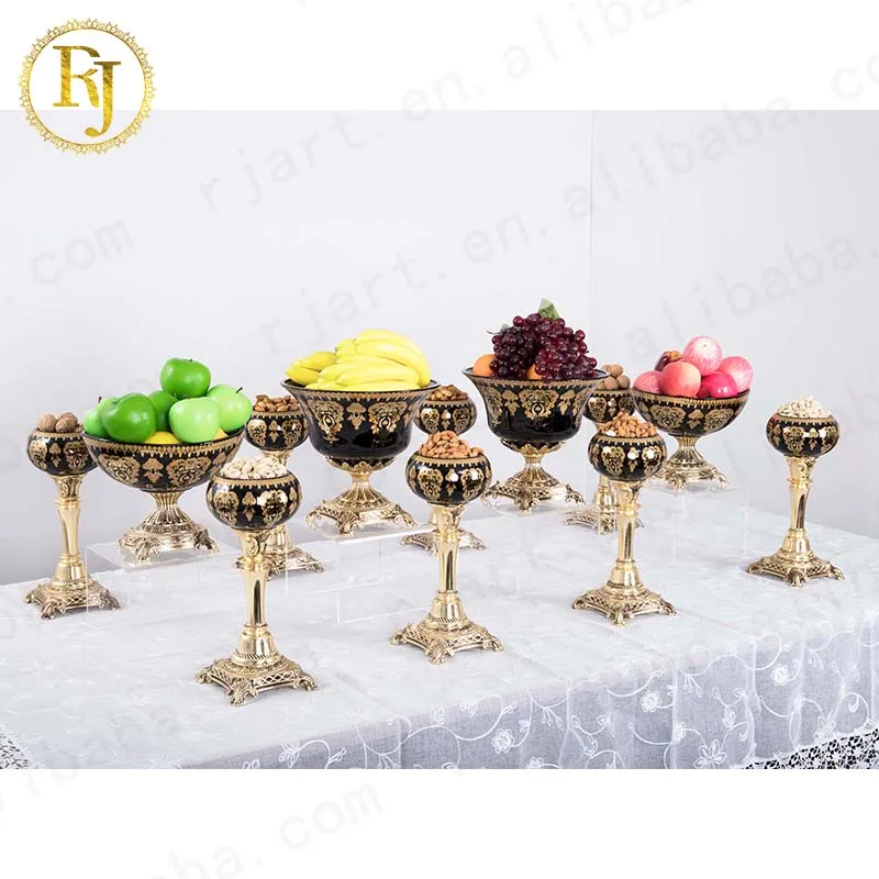 Uzbek Kazak Bagima Nut Fruit Plate Idishlar Glass Gold Pattern Chinni Posuda Dish Set Dinner Dinnerware Plates For Dinner