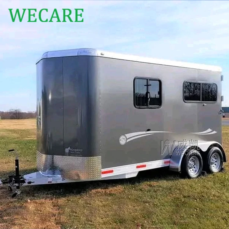 WECARE Custom Made Food Kiosk Design Mobile Coffee Hot Dog Cart Horse Box Bar Trailer Remolque Food Truck for Sale Europe