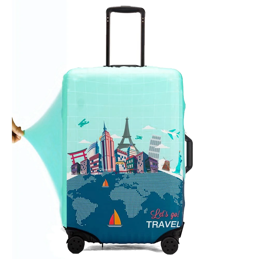 2023 Dustproof Waterproof Luggage Protective Cover Stretchable Suitcase Luggage Protector customized logo printed Luggage Cover