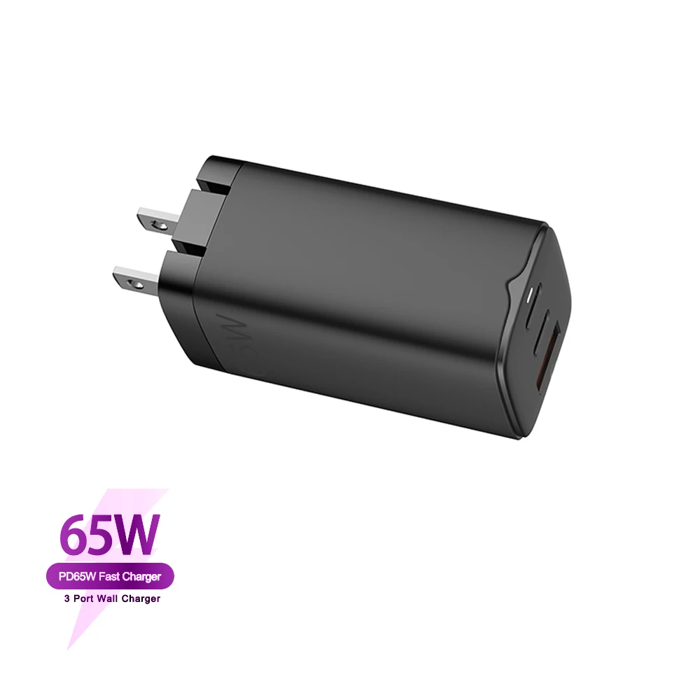 Greatpower Super Mini 65W 2C1A Mobile Phone Fast Charging USB-C Travel Charger Desktop Adapter For iphone Foldable PD 65W