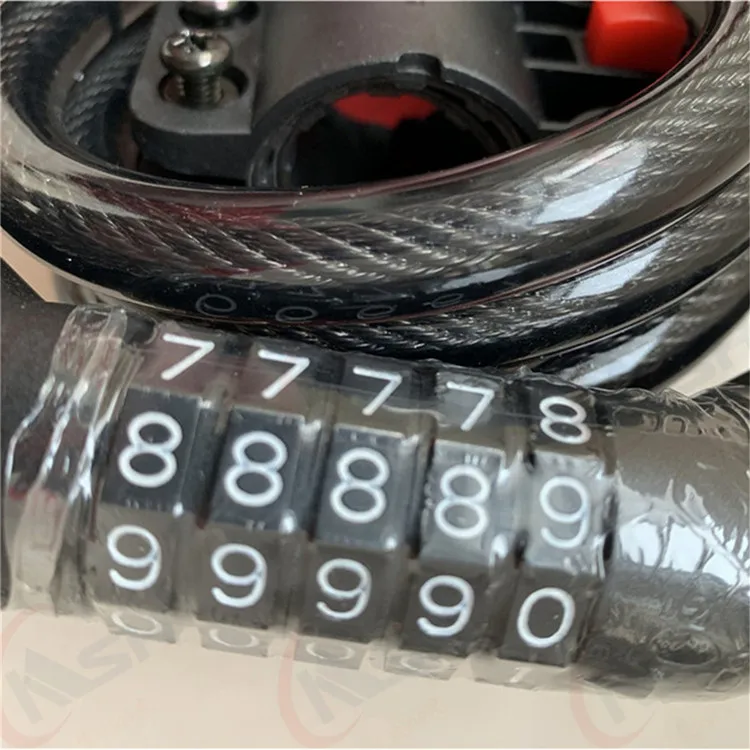1/2 Inch Diameter Bike Lock Cable 4 Feet High Security 5 Digit Resettable Combination Coiling Bike Cable Lock