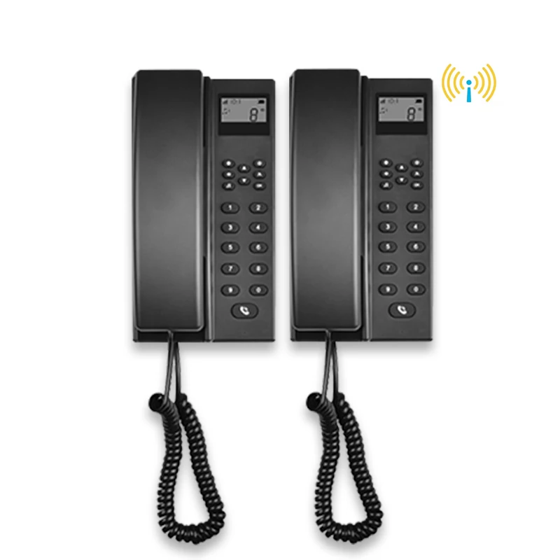 433MHz Wireless Audio Intercom Phone Anti-Interfering Handsets Extendable Interphone Secure Telephone for Warehouse Office Home