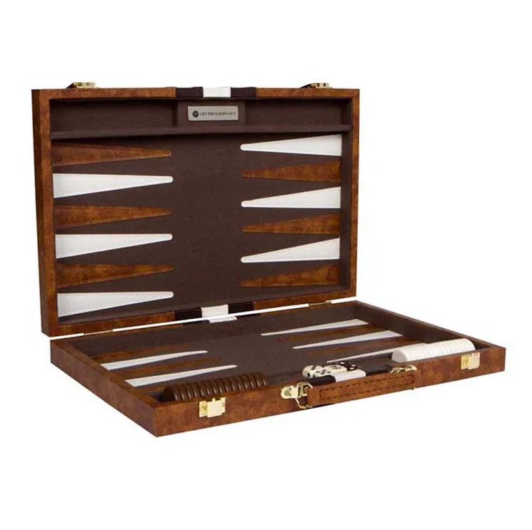 Professional Luxury Hand Made leather backgammon Game Set for Outdoor and Travel