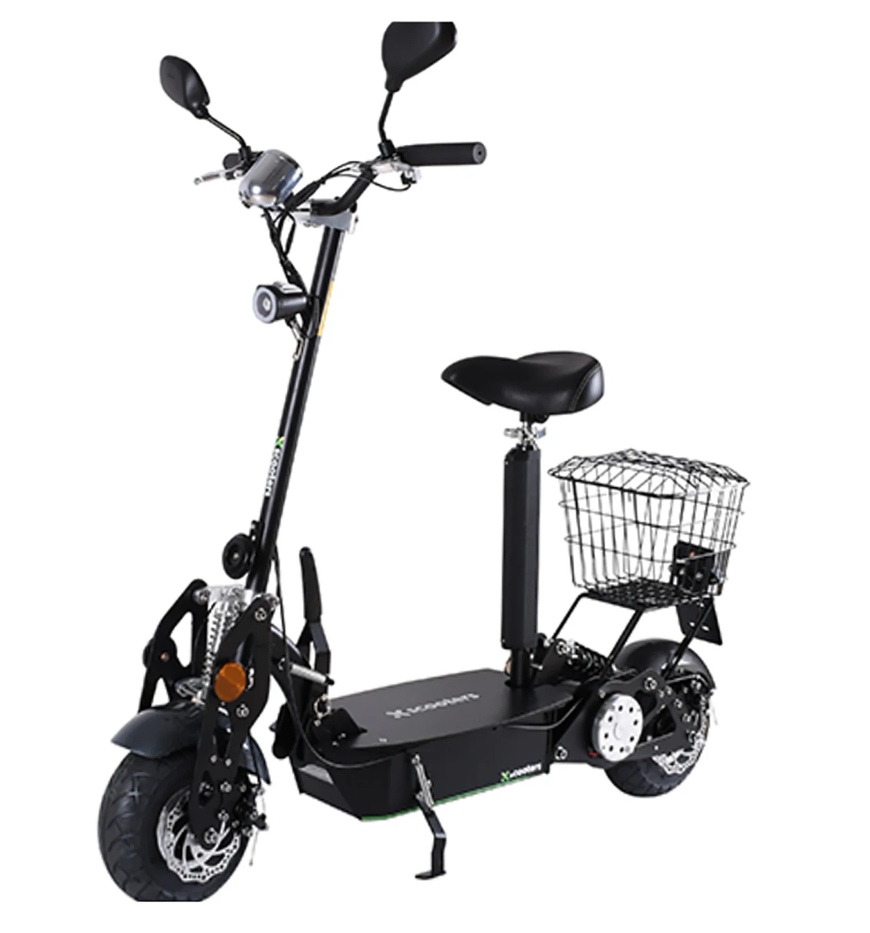 The Chihui E--scooter  foldable with Seat has a powerful 1800 w rear hub motor 45 km speed and range to approx 30 km