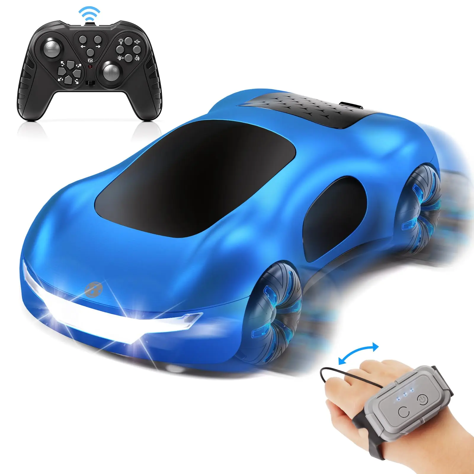 2.4 G RC Stunt Car Toys With Spray Light Kids Light-controlled Remote watch Control Drift Car Remote Control Toys