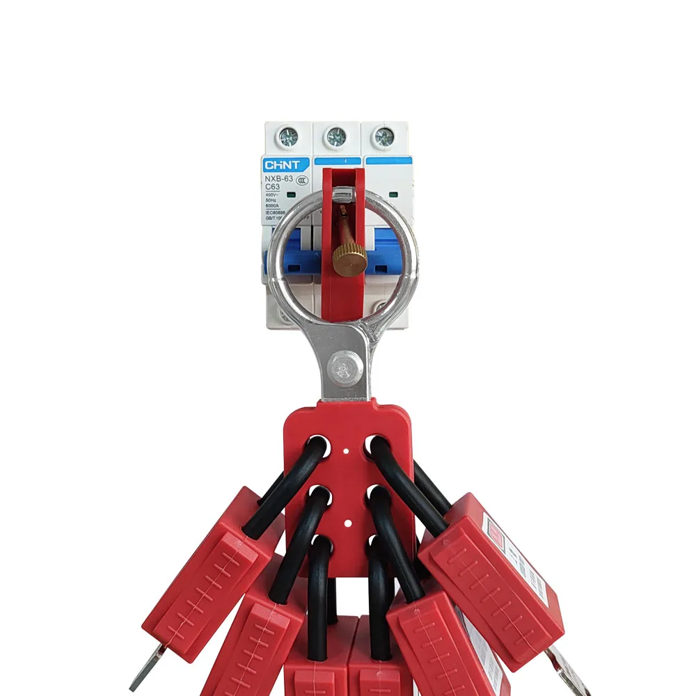 Security Aluminum 1' 25mm Jaw Multi Lock out Tagout Steel Safety Loto 6 Lockout Hasp