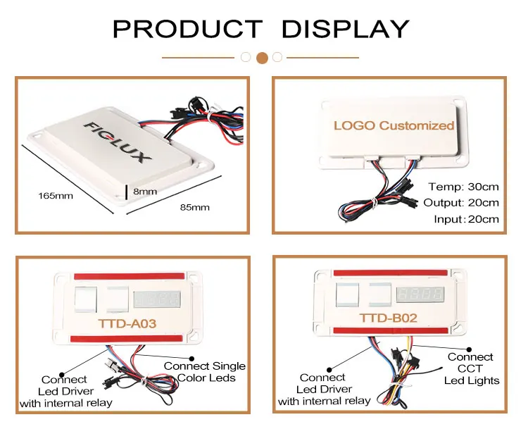 Double touch button sensor capacitive touch switch 5A touch sensor light switch with digit clock and temperature display
