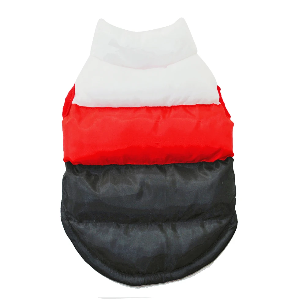 Pet Dog Cat Coat with Leash Anchor Color Patchwork Padded Puppy Teddy Chihuahua Jacket Vest Costumes Pug Clothes for Winter