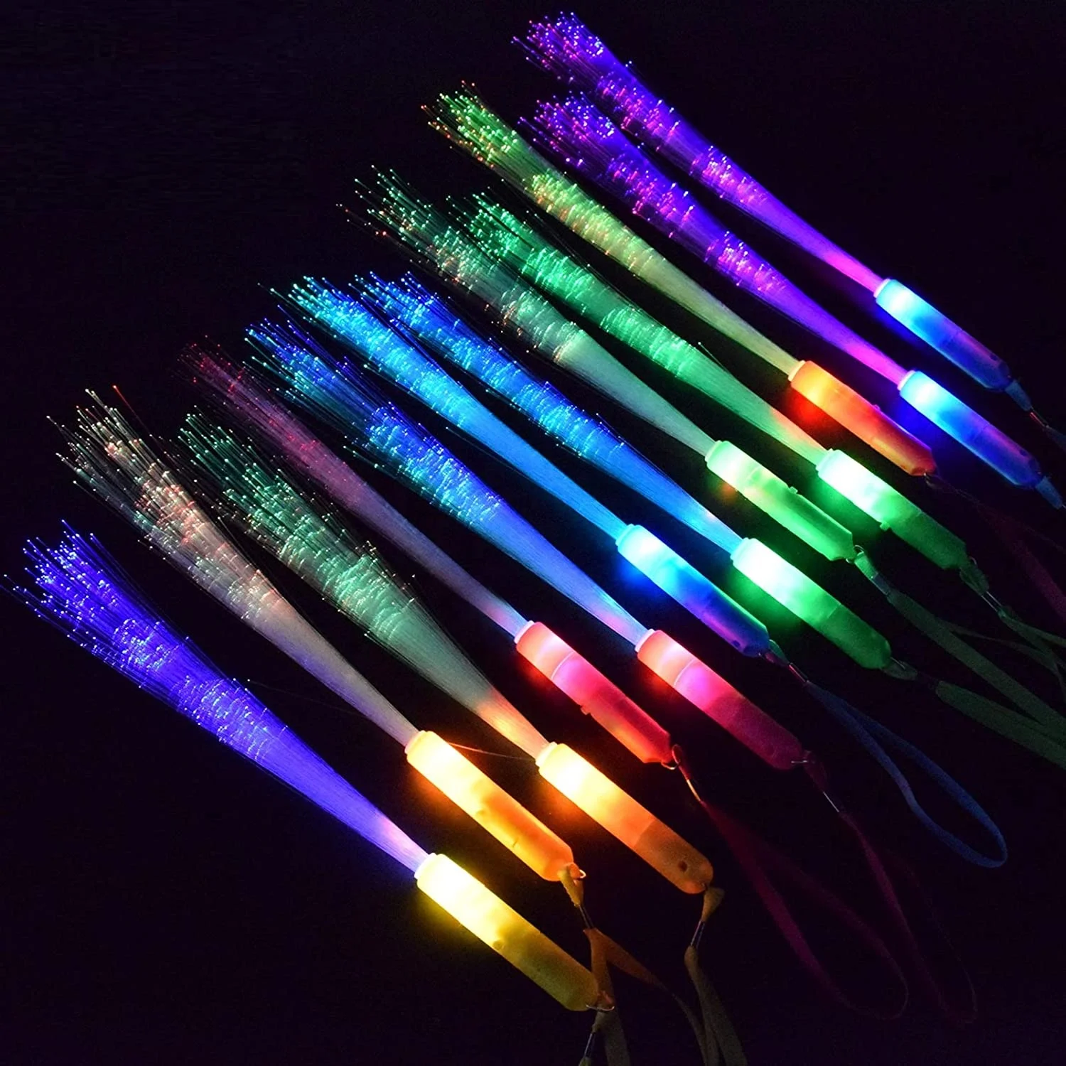LED Glow Fiber Wand Stick Light up Wand Optic Wand Flashing Stick Flashing for Party Favors OEM New Year Party Decoration gift