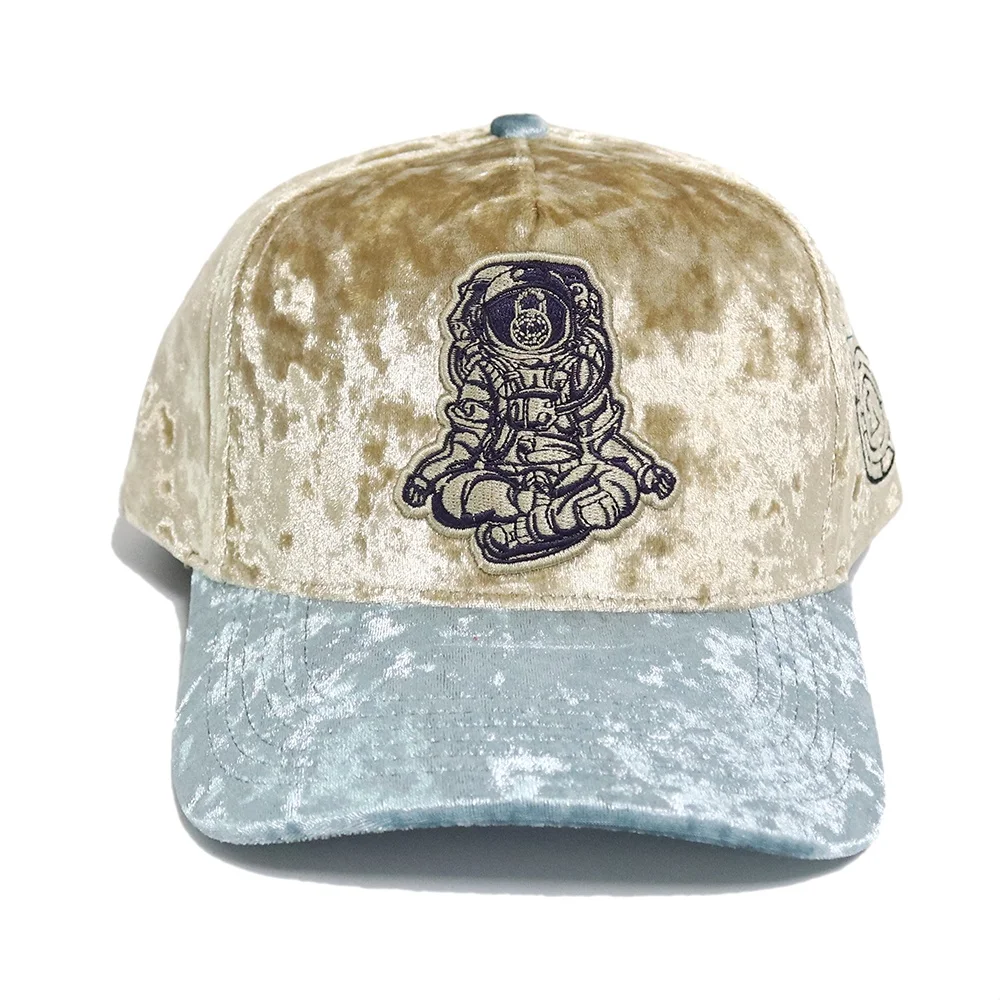 Most Popular Winter 5 Panel Snap back Hat,Blue Men Embroidery velvet fabric Customize logo A Frame caps style for out door