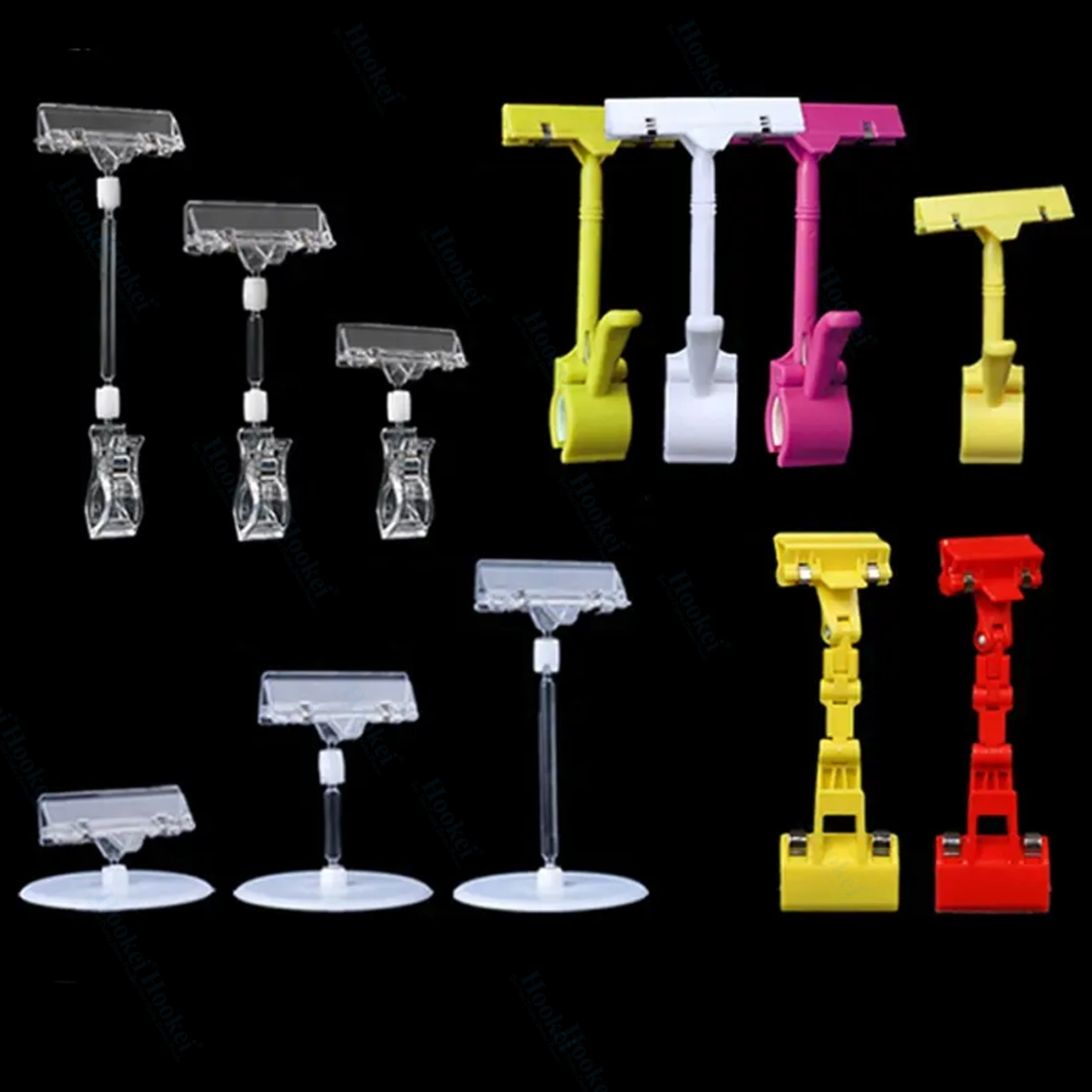 Factory Wholesale Clear Plastic Rotatable POP Clip-on Style Merchandise Sign Display Price Tag Holder