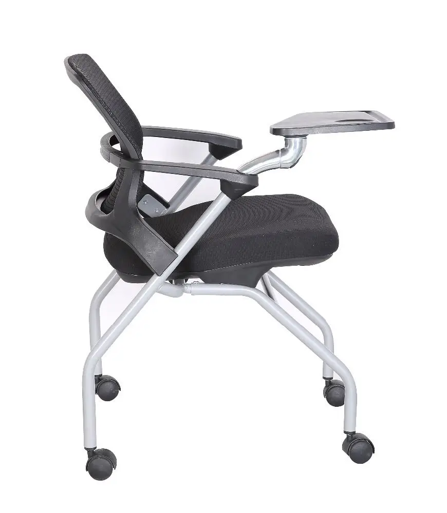 Kabel Plastic Chair Office Visitor Training Chair With Castors With Tables Attached Fold Tablet Arm