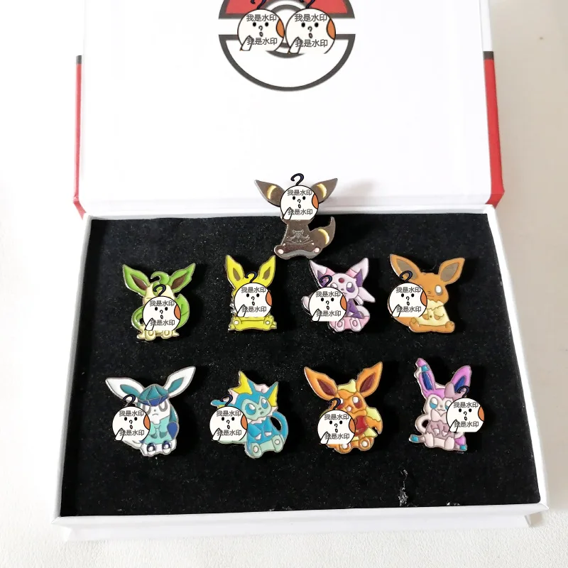 Factory Price Customized Pocket Monster Ins Style Animal Badges Anime box-packed badges cute Cartoon Eevee Enamel Pin