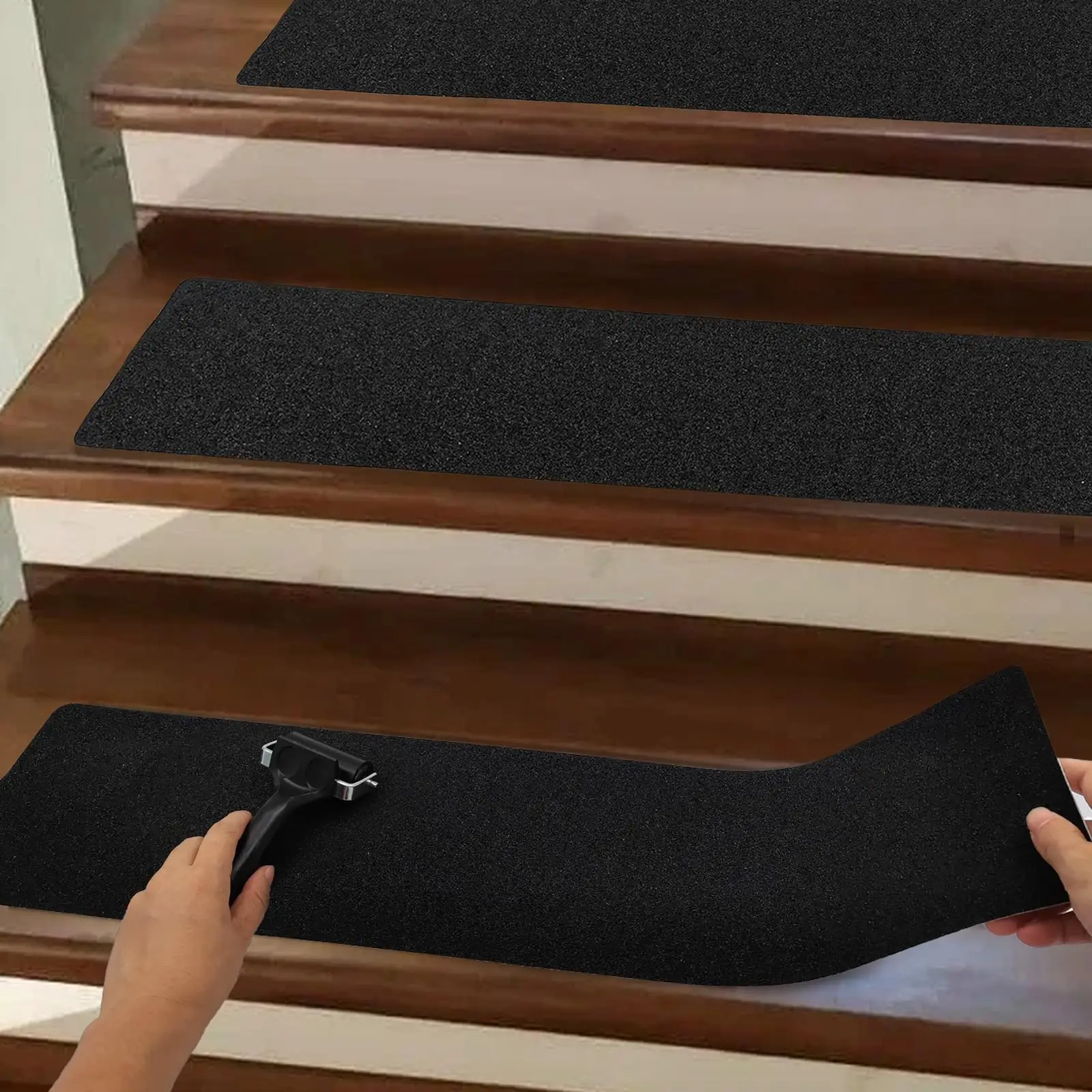 Printed CAUTION Anti Slip Tape Watch Your Step pre cut Warning Tape Non Slip Grit Tape for Indoor Outdoor Floors Steps Stairs