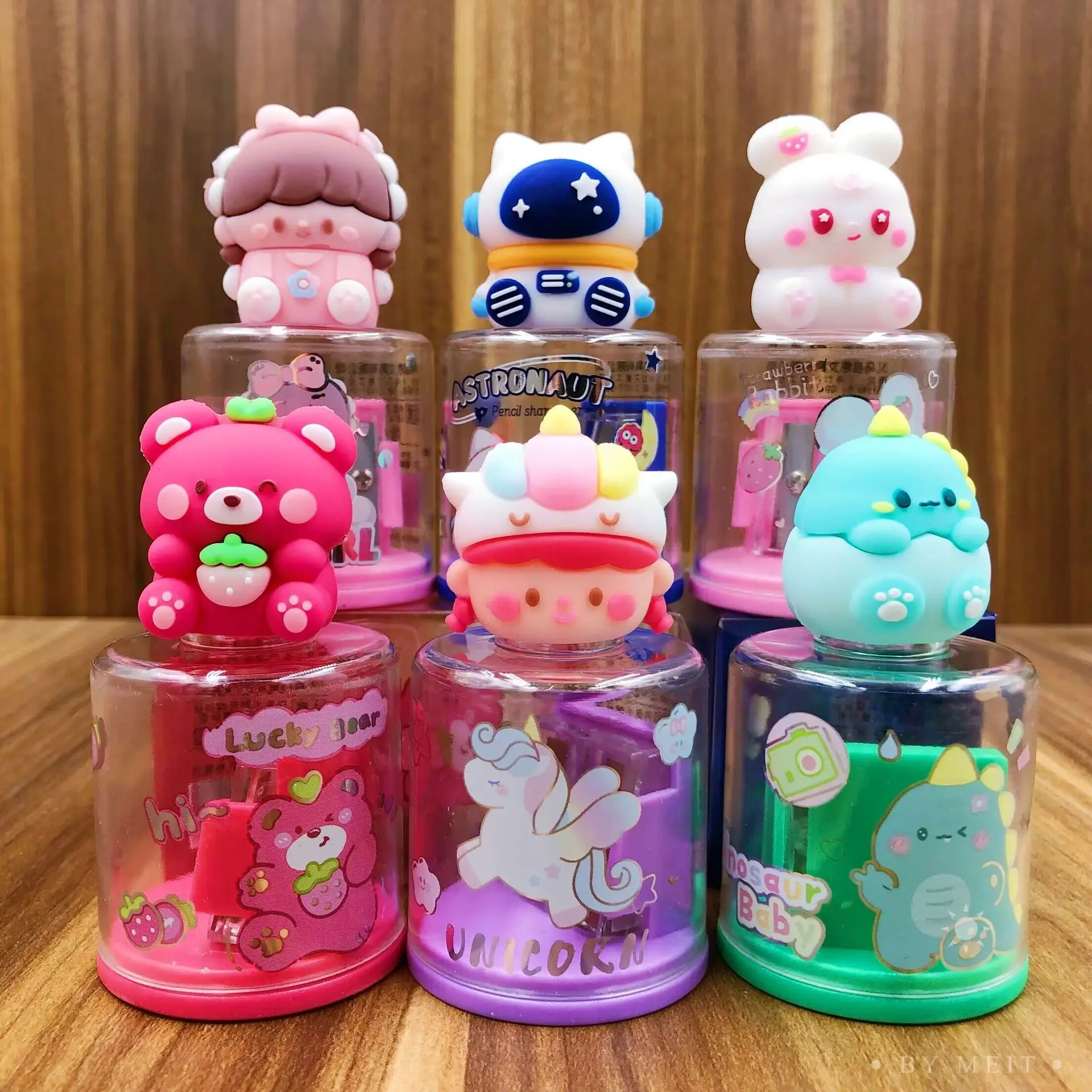 Buy online back to school students gift stationery ,2024 atest Best sales 3d animal shaped silicone pencil sharpener for kids