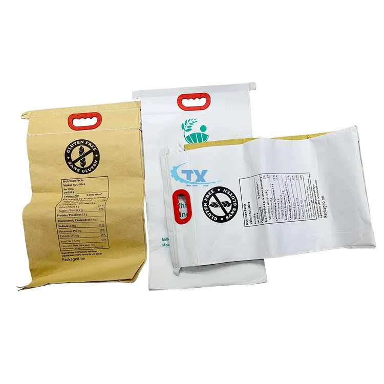 Wheat corn grain flour kraft paper and pp woven packing bag