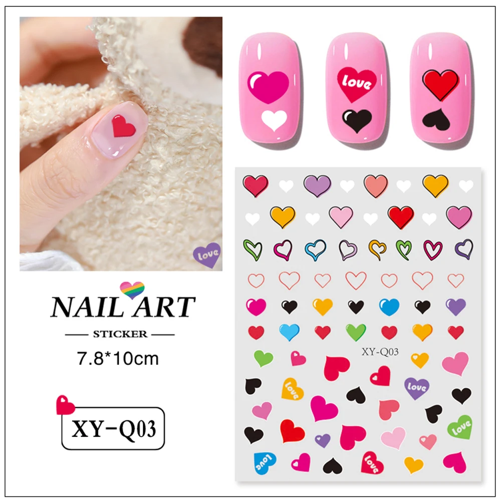 2D Plastic Manicure Nail Stickers for Beauty Enhancements Decals Product Type