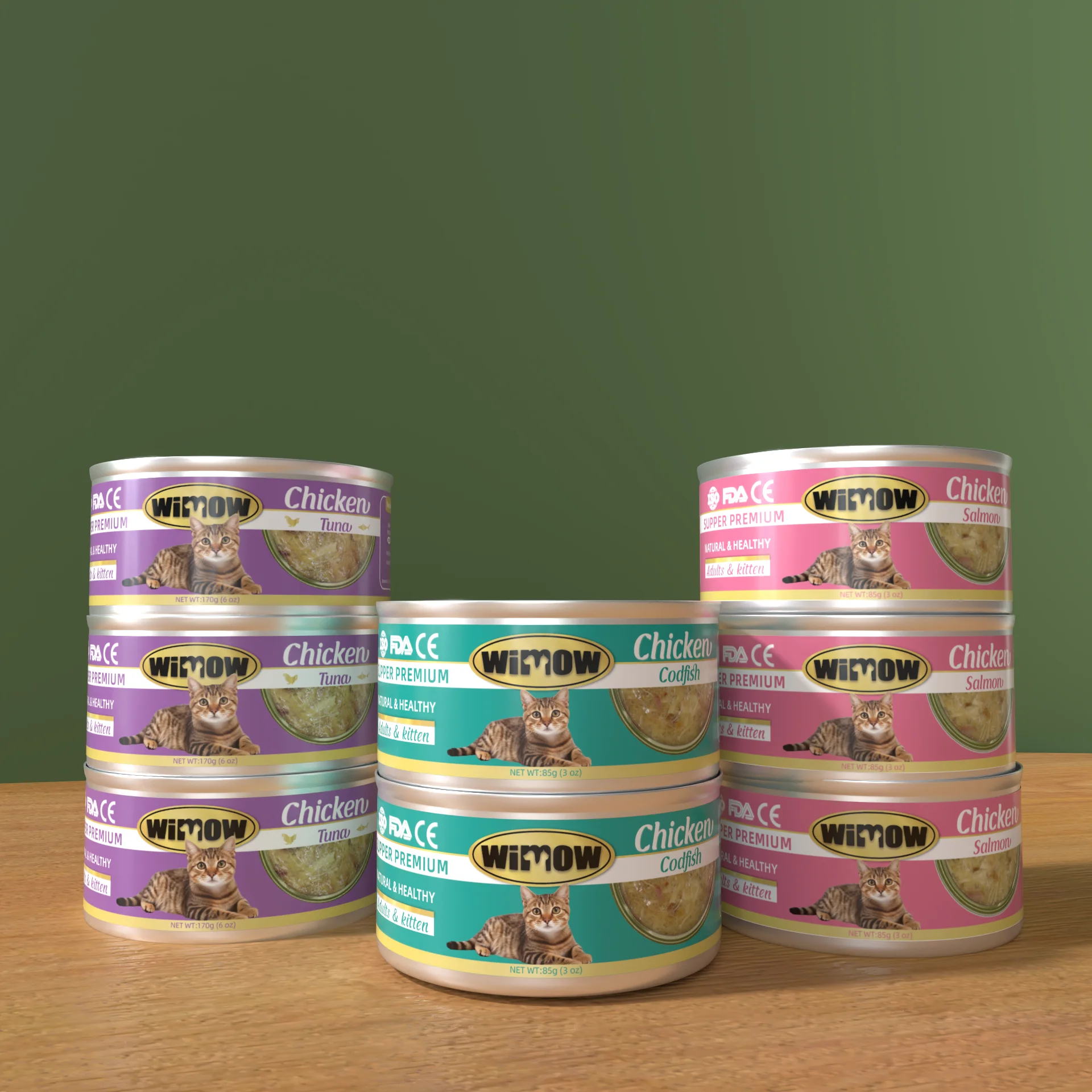 Wholesale Pet Snacks Wanpy Canned Wet Grain Cat Snacks, Canned Cat Wet Food Adult and Young Cat Nutrition Mousse 95g
