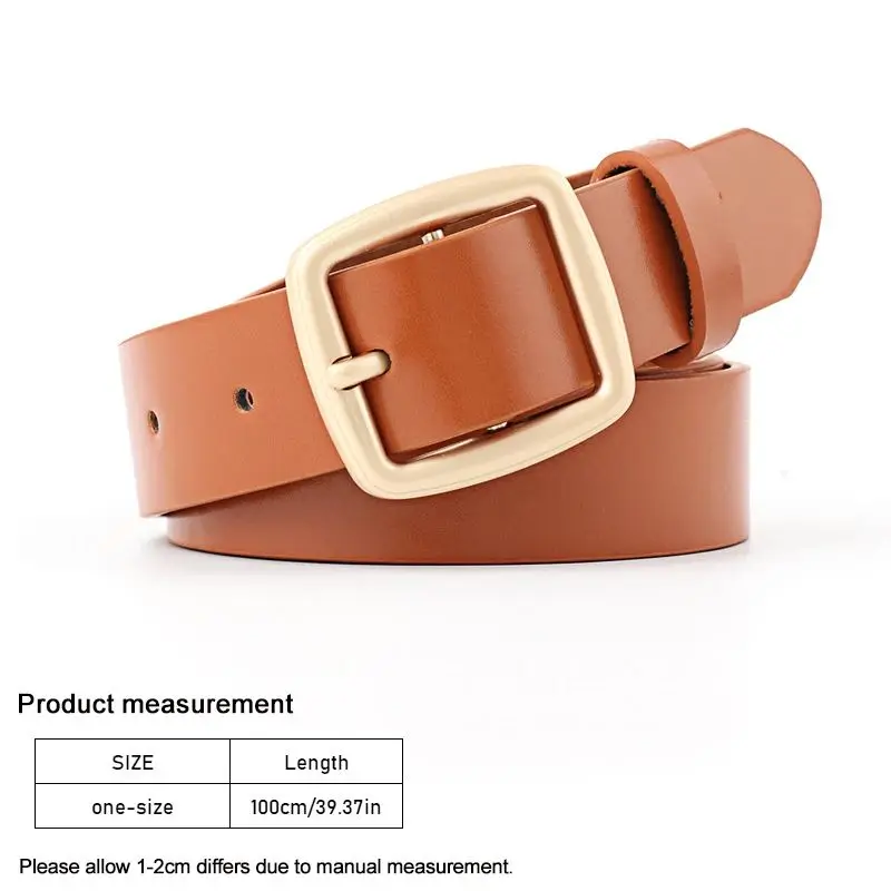 Decorative Belt Metal Square Buckle Belt Ladies Jeans Versatile Belt