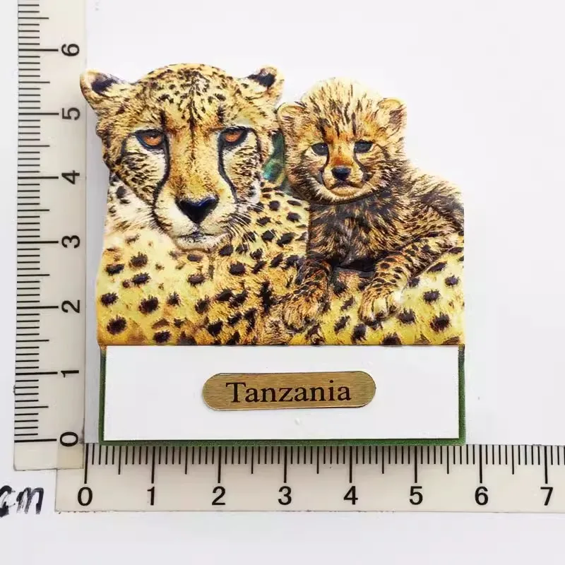 Africa Tanzania creative animal tourism memorial decorative crafts Lion rhinoceros hippo magnetic refrigerator sticker