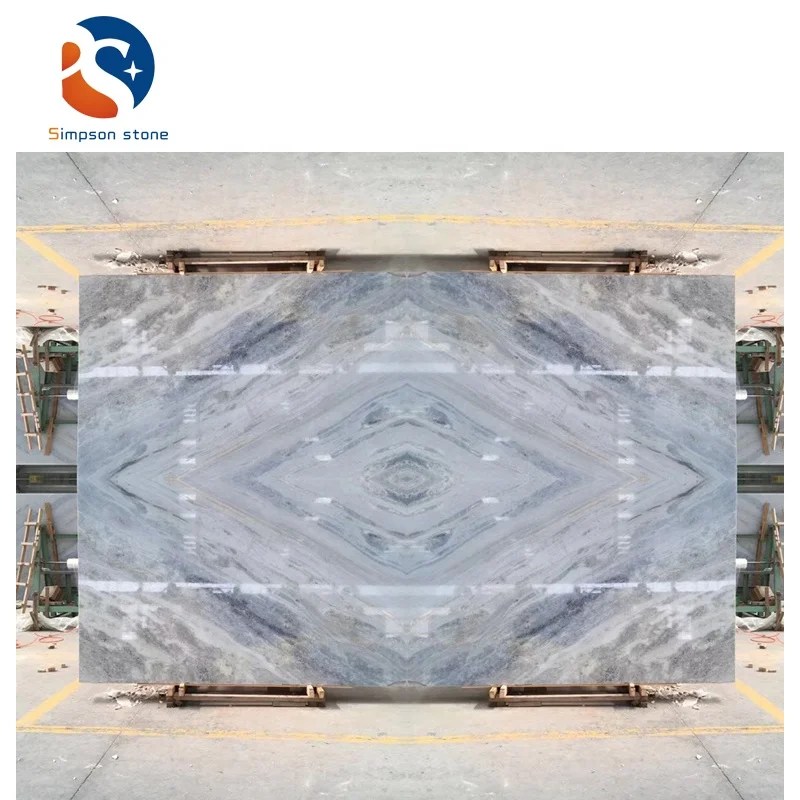 Blue wooden Marble Marble Slab Tile Cheap Price Onyx Table Top Blue Gold Jade Marble Luxury River Vein Natu