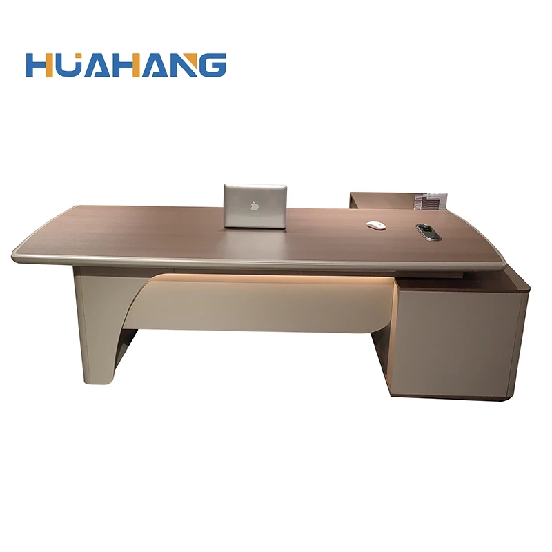 Hot sale wooden design melamine board desk large table  Modern Design Luxury Boss CEO Office Furniture CEO office desk