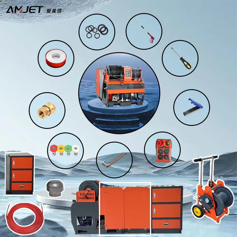 Customized package RS four-channel remote control drain cleaner machine drain cleaning machine drain jetting machine