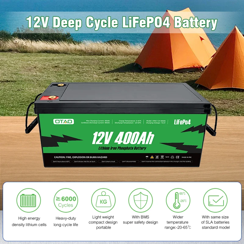 Lithium Ion Battery Pack 12V 24V 400AH 200AH 100AH Lifepo4 Baterias De Litio Portable Power Station Bank Solar Storage Batteries