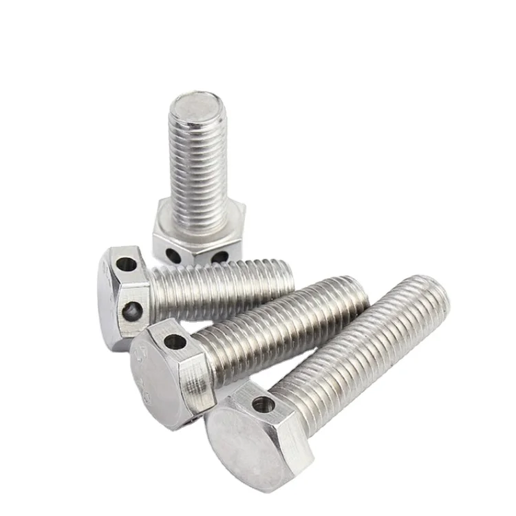 304 Stainless Steel Head Punched Hexagon Screws With Hole Bolts And Fuse Hole Screws