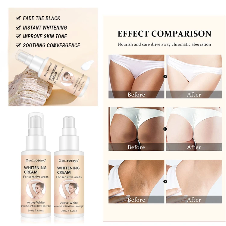 OEM/ODM Private Label Snow Bleach Cream Private Part Underarm Fast Whitening Lotion Skin Dark Spot Body Bikini Area Cream