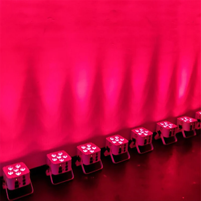 6*18W rgbaw+uv 6 in1 wireless dmx battery powered LED Flat Par uplights led PAR CAN stage lights