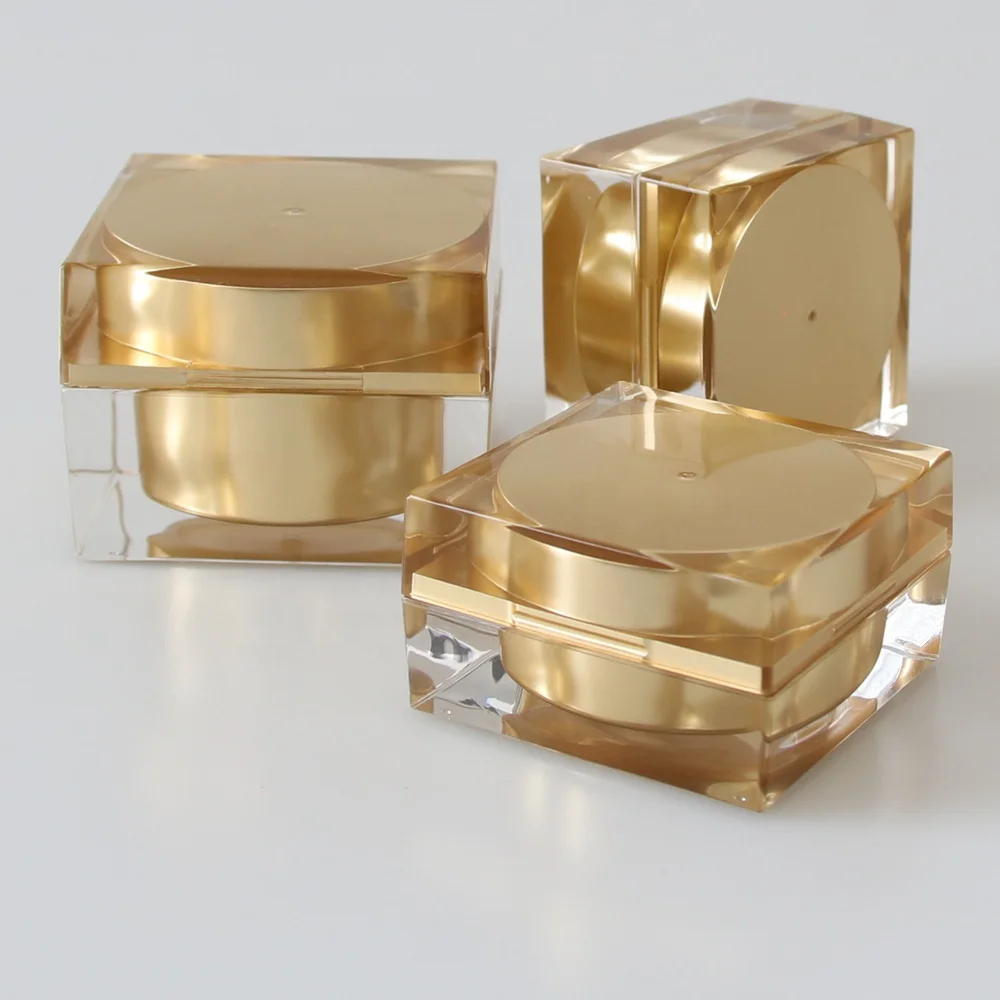 High end square cosmetic jar plastic cosmetic container acrylic cream jar 30g 50g