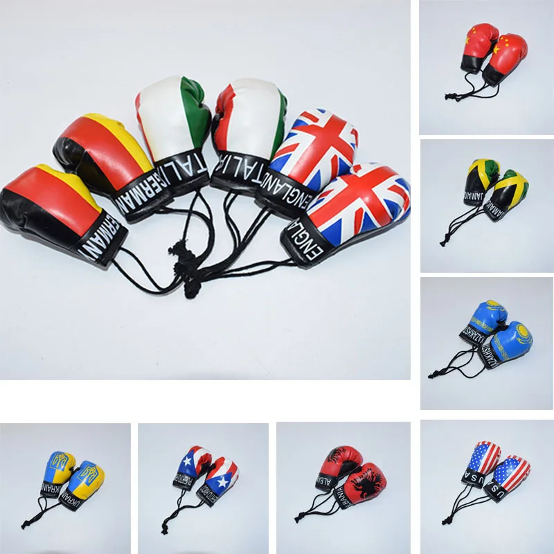 Boxing Gloves Simulation Pendant Car Bag Glove Pendant Large 10cm Flag Gloves Key Chain Accessories