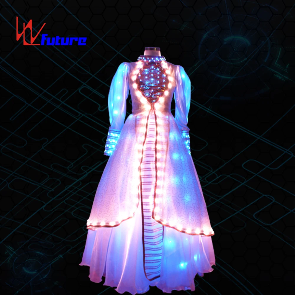 Beautiful LED Festival Clothing Exotic Dancewear for Female Dresses 1 Piece for Women Adults Luminous Performance for Ballroom