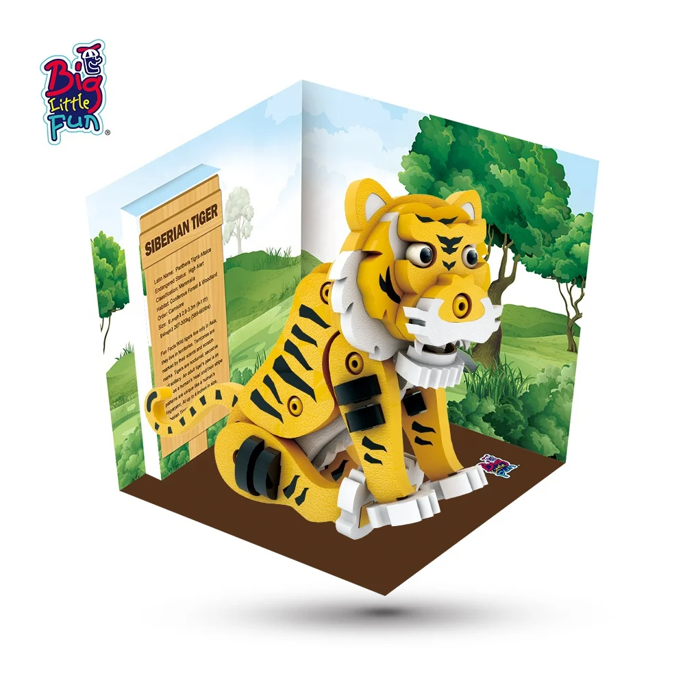Newest tiger toy  top sales animal assembled eva foam  building blocks stem children educational toys