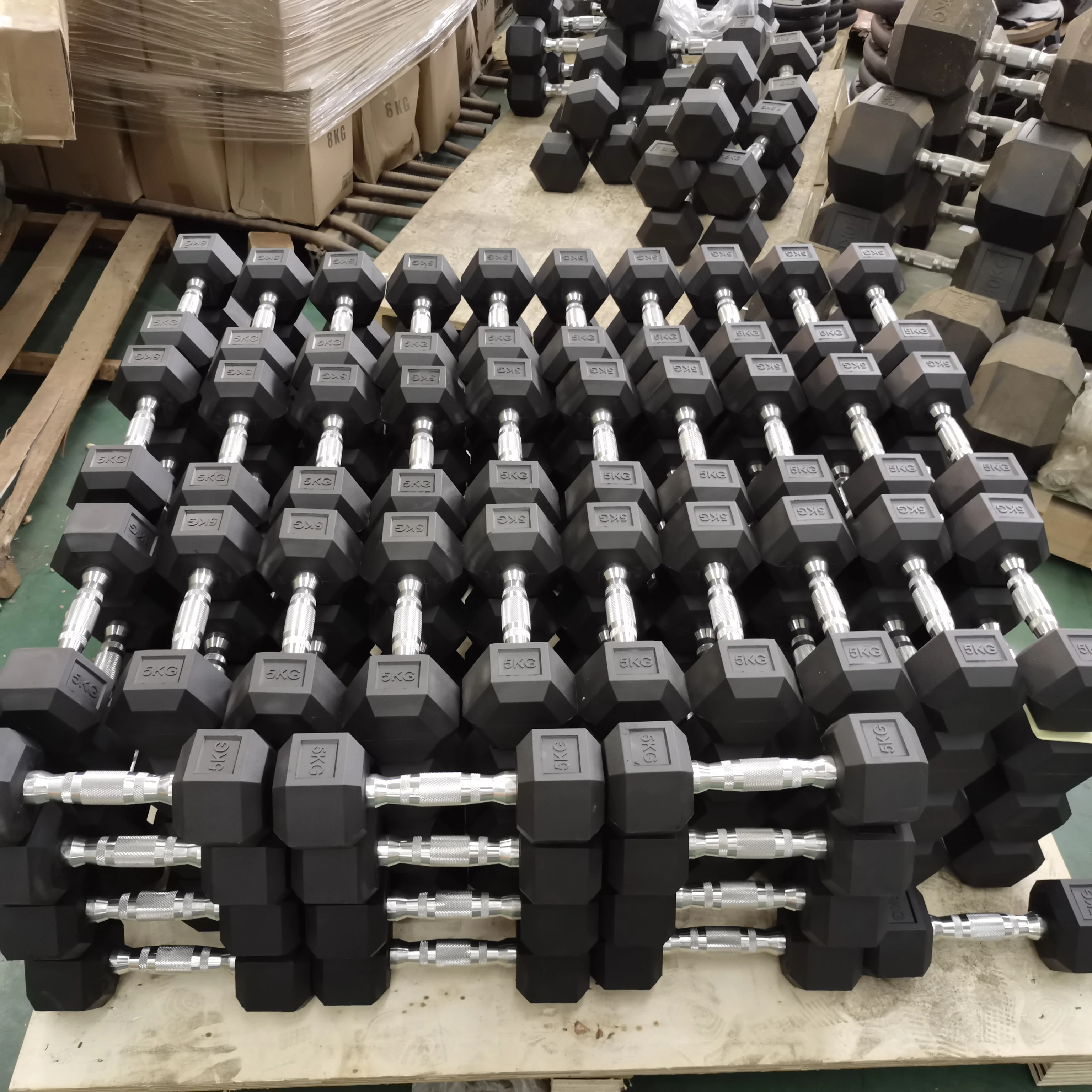 SK-goods in great demand Gym High quality hex rubber dumbbell cast iron gym accessories